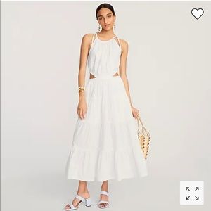 J. Crew White Harbour side-cutout dress